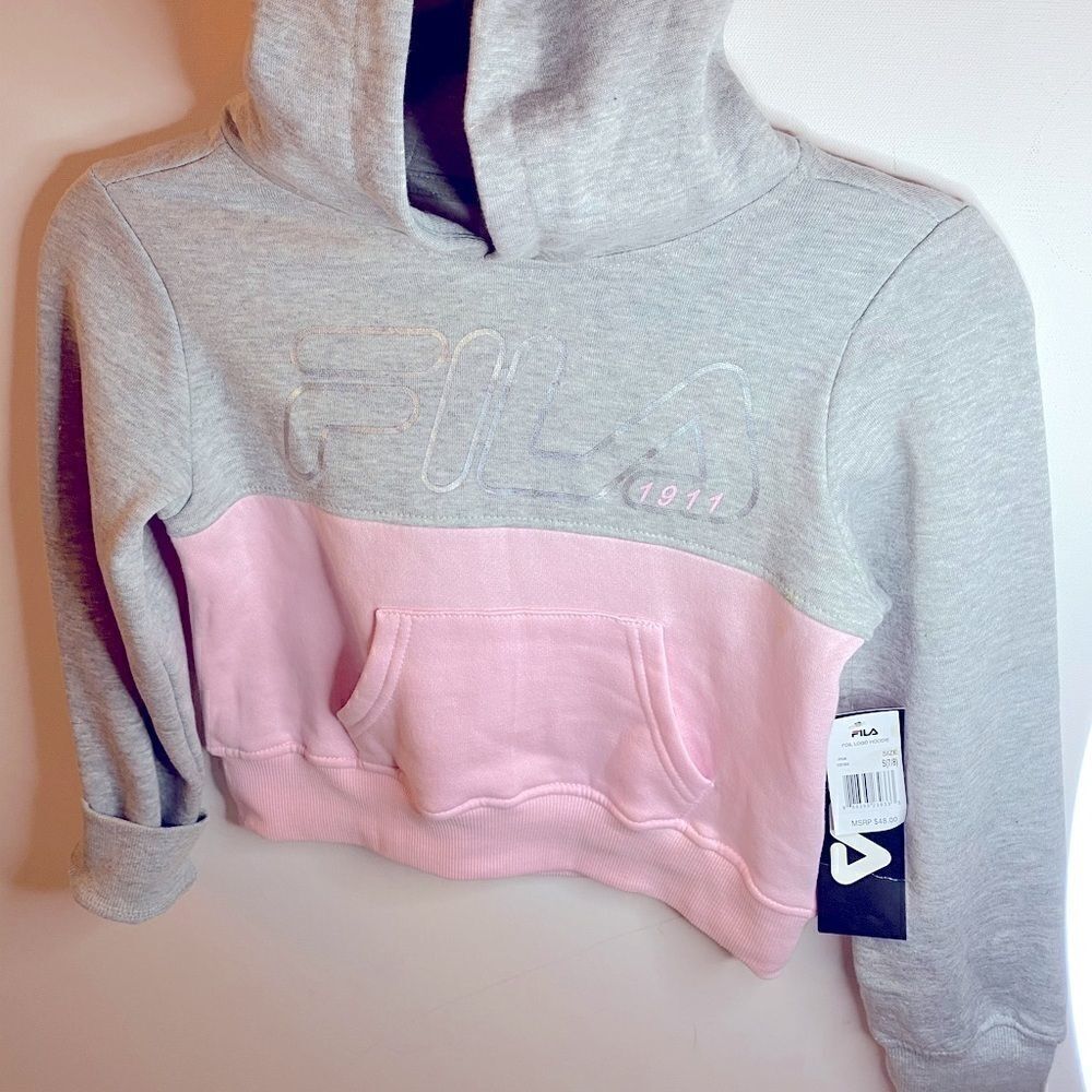 FILA sweater Hoodie .Color: Pink/gray ,S (7/8)